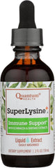 Quantum Lysine Plus liquid extract bottle on counter for convenient immune support