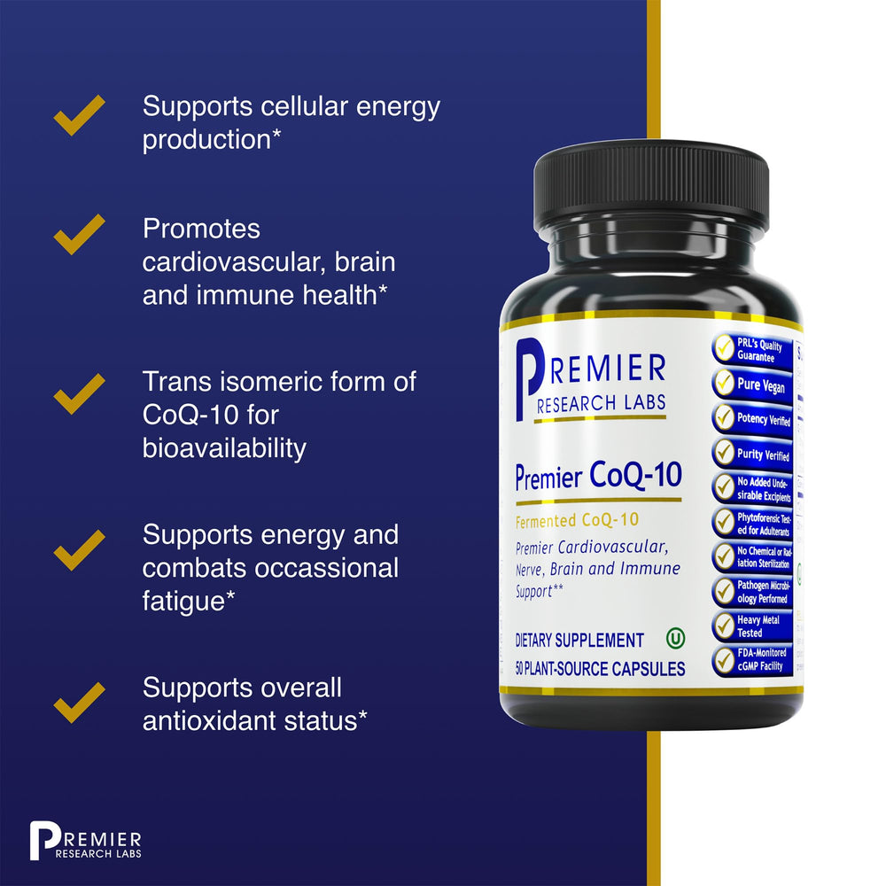 Quantum Nutrition CoQ-10 ubiquinone capsule label with 100 mg per serving.