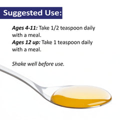 Quantum Nutrition EPA/DHA liquid with measuring spoon for precise daily dosing