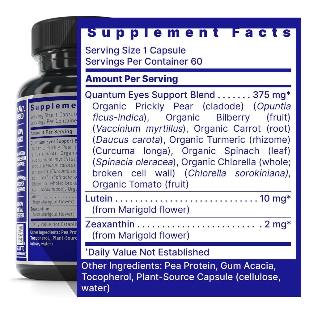 Quantum Nutrition Eye Support cap close-up highlighting capsule integrity and packaging quality