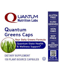 Quantum Nutrition Labs label shows organic chlorella for natural detox and antioxidant support