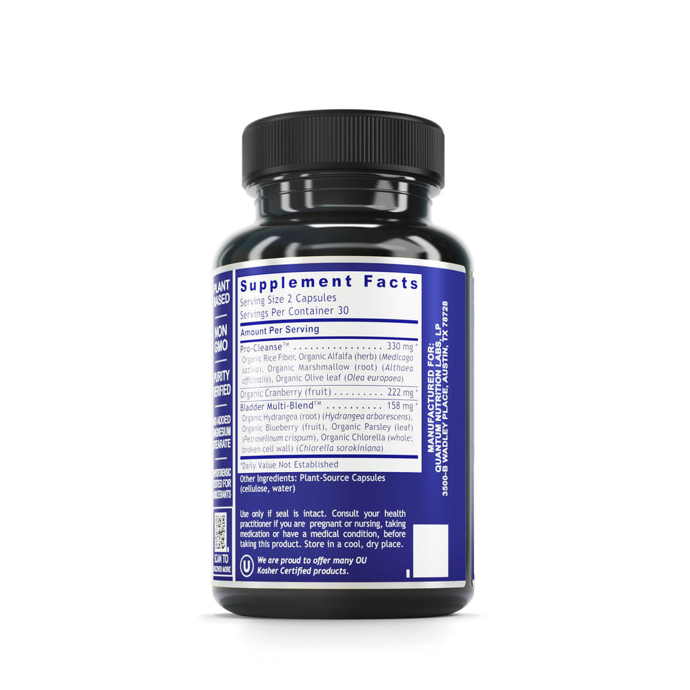 Quantum Nutrition QNL bladder support capsules highlighting plant-source formula