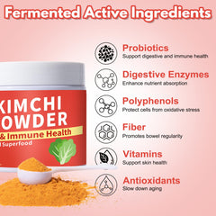 QUBIT Kimchi Supplement ingredients and antioxidants emphasis.