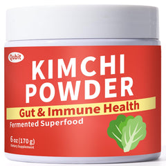 QUBIT Kimchi Supplement bottle front highlights probiotic gut support.