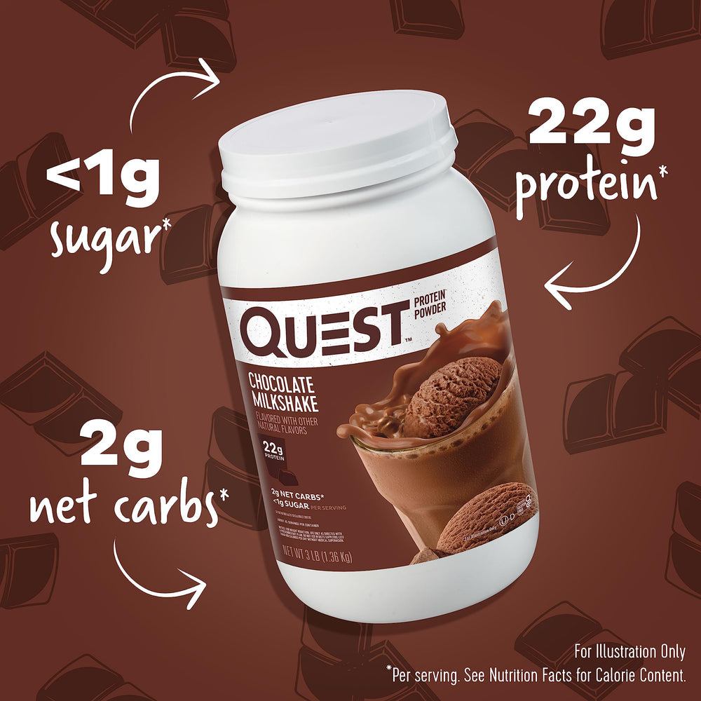 Scoop beside Quest canister ready for quick portioning after workouts.