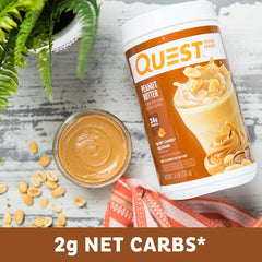 Quest Peanut Butter Protein Powder label detail showing gluten-free formula