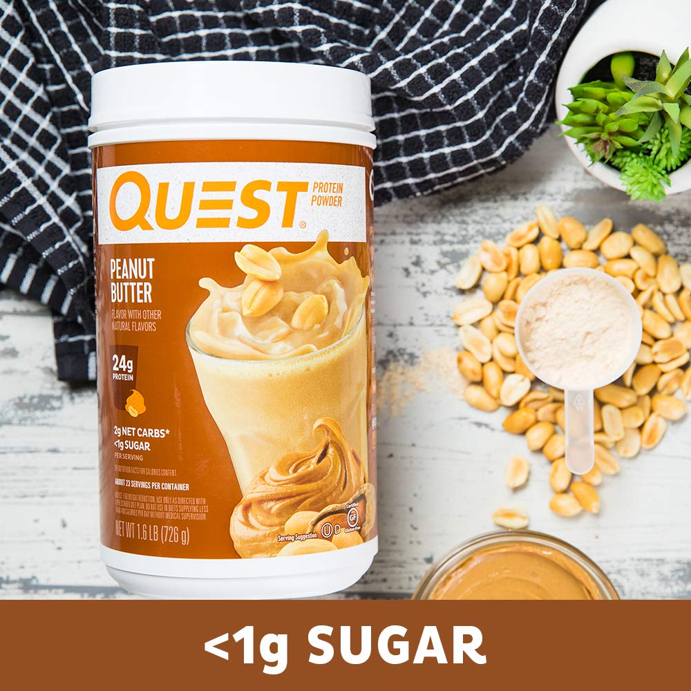 Quest Peanut Butter Protein Powder spoonful ready to blend into smoothies