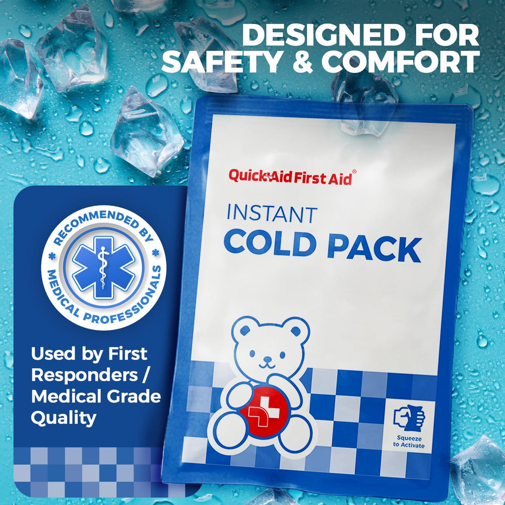 Individually wrapped Quick Aid packs stay clean and ready-to-use.