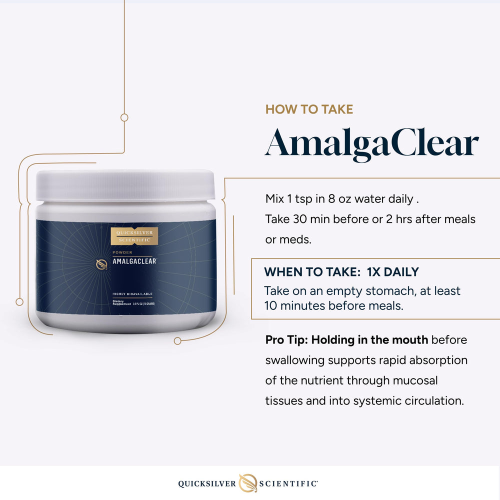 Quicksilver AmalgaClear packaging signals quality and safety for daily use.
