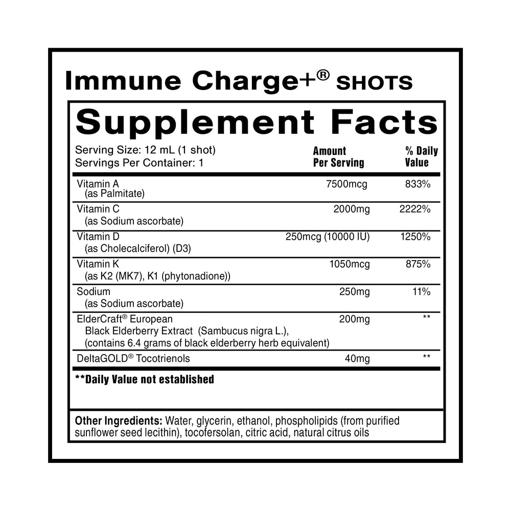 Quicksilver Immune Charge+ bottle closeup showing compact, fast-acting wellness