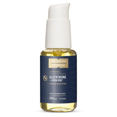 Quicksilver Scientific liposomal glutathione bottle lemon mint flavor for detox support.