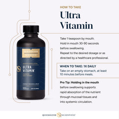 Quicksilver Liposomal Ultra Vitamin bottle beside milk thistle and TMG hints at liver support.
