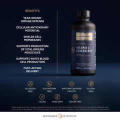 Quicksilver Liposomal Vitamin C Elderberry tocotrienols detail for antioxidant support.