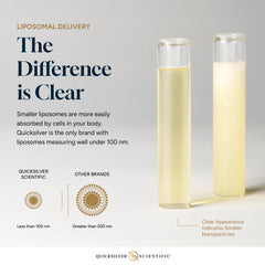 Quicksilver liposomal vitamin C product image highlighting gluten-free assurance