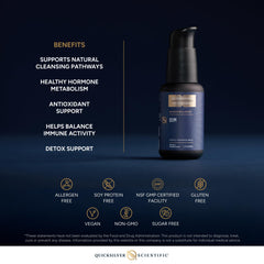 Quicksilver Nanoemulsified DIM glossy bottle signaling premium quality.