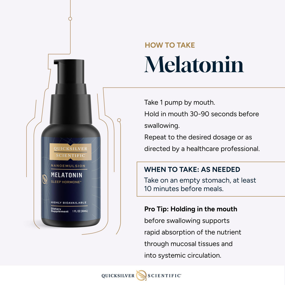 Quicksilver Scientific Liposomal Melatonin nightstand scene with glass of water