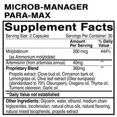 Quicksilver Scientific Microb-Manager Para-Max packaging on display highlighting premium formula