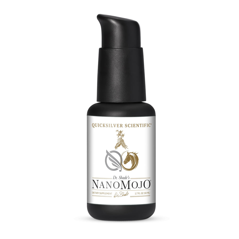 Quicksilver Nanomojo bottle shows adaptogenic energy support for men