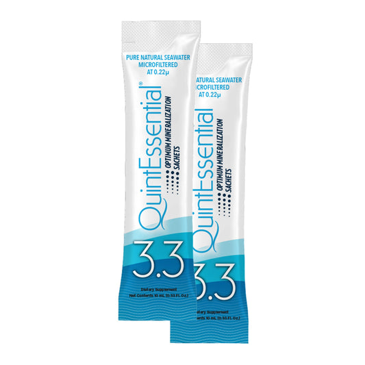 Quicksilver Scientific Quintessential 3.3 sachet pack enables on-the-go hydration and mineral replenishment