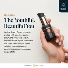 Quicksilver Scientific Vaginal Beauty Serum packaging highlights premium cosmeceutical formula.