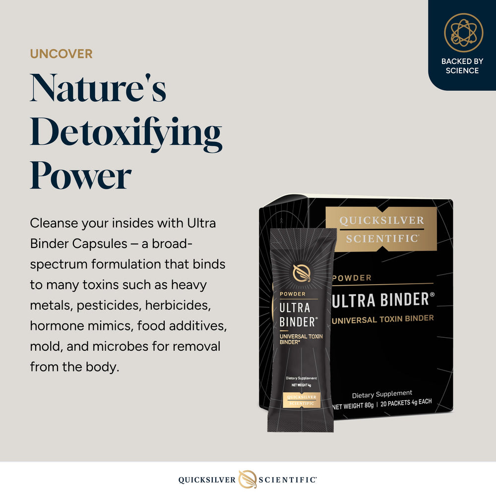 Quicksilver Ultra Binder: charcoal and bentonite binding toxins in the gut