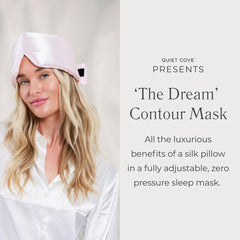 Quiet Cove Silk Sleep Mask for side sleeping with no hard edges.