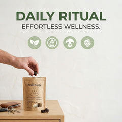 Quiet Dose Mushroom Gummies flavor swirls reveal natural mixed-fruit notes.