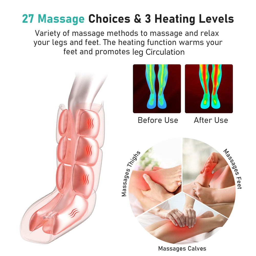 QUINEAR leg massager offers three modes to customize comfort during use