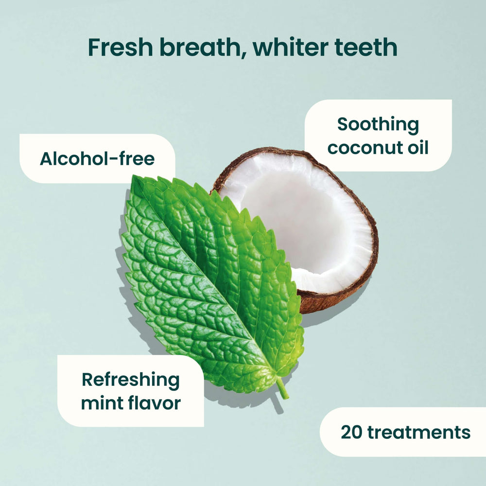 Quip Ritual mint flavor strips with coconut oil for a refreshing whitening feel