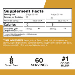 Qunol liquid CoQ10 orange pineapple flavor close-up emphasizes refreshing taste and absorption