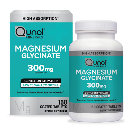 Qunol Magnesium Glycinate bottle front showing high absorption formula