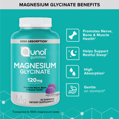 Qunol Magnesium Glycinate Gummies berry close-up highlighting soft texture and easy consumption