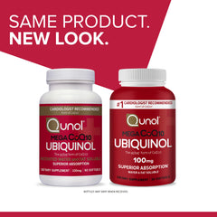 Qunol Mega Ubiquinol CoQ10 label details show 100 mg potency
