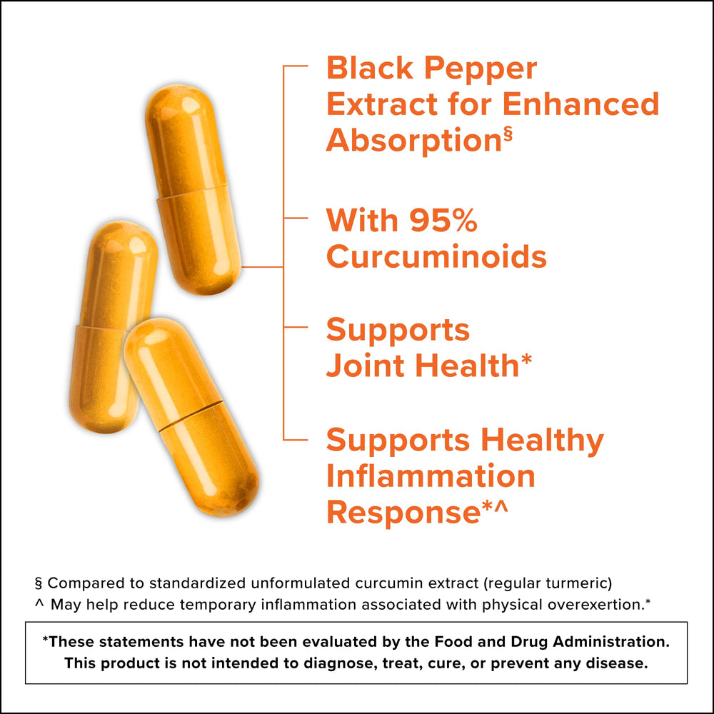 Qunol Turmeric label close-up with 95% curcuminoids and potency
