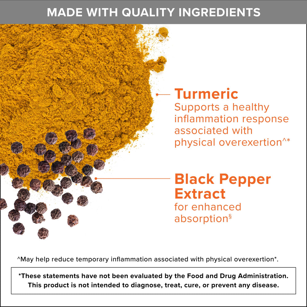 Ingredient panel highlighting curcuminoids and pepper extract