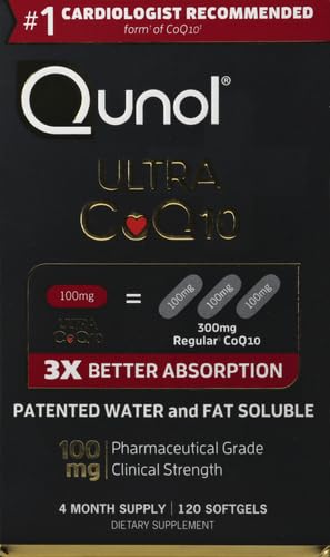 Qunol Ultra CoQ10 softgel capsules pour into a glass to show fast uptake.