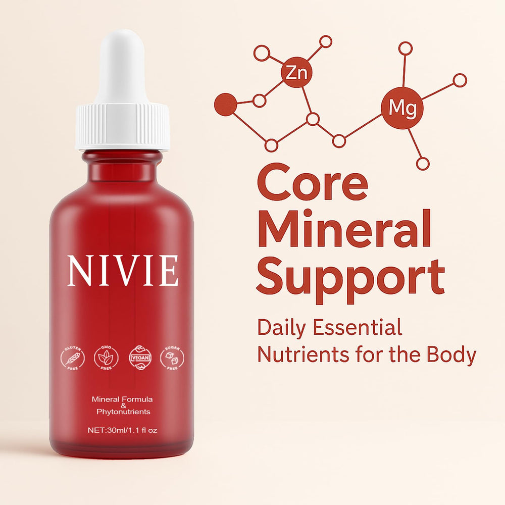 QUZOYU Nivie Thyroid Drops drops closeup highlights liquid formula.