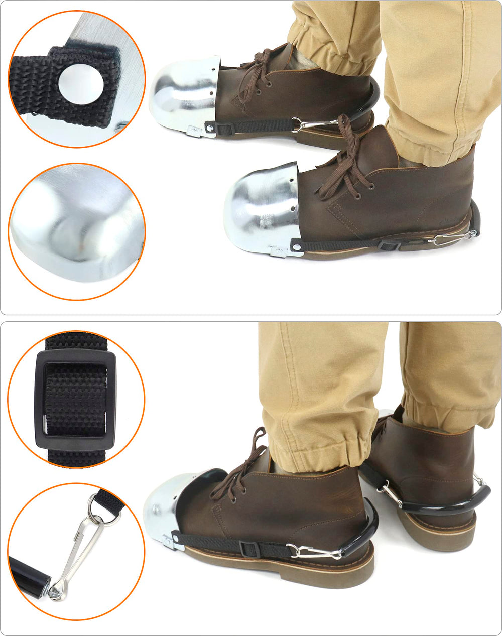 QWORK toe cap with arch coverage protects the front of the foot during activity.