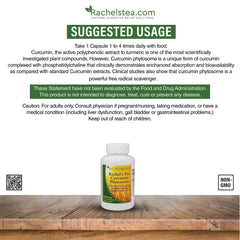 Daily-use dosing guidance shown on Rachelstea Pro Curcumin Phytosome packaging.