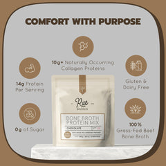 Rae Basics chocolate shake in a mug with smooth, creamy texture