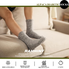 Rahhint Alpaca Wool Diabetic Socks seamless toe to reduce friction and irritation.