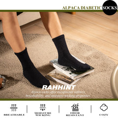 Rahhint Alpaca Wool diabetic socks featuring moisture-wicking fibers for dry feet.