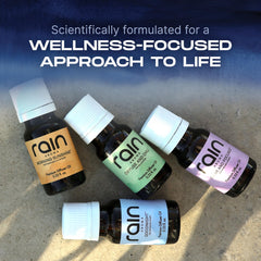 Rain Aroma diffuser oil set on display shows versatile blends for office or home