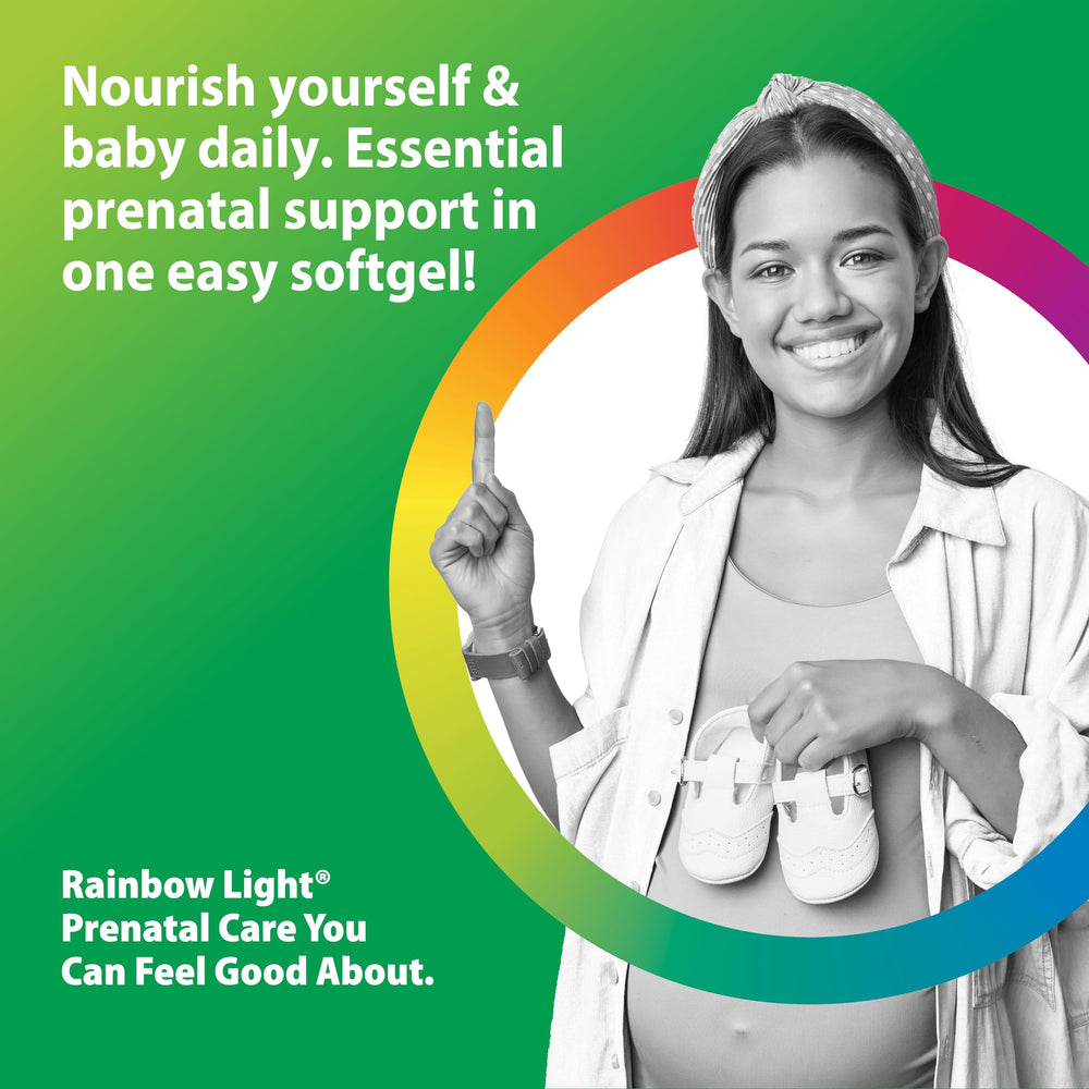 Rainbow Light Prenatal DHA purity label — high-purity omega-3 with safe formulation