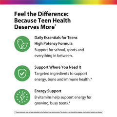 Rainbow Light Teen Multivitamin gluten-free label indicating allergy-friendly formula