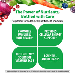 Rainbow Light organic fruits and vegetables blend visual suggesting whole-food nutrition