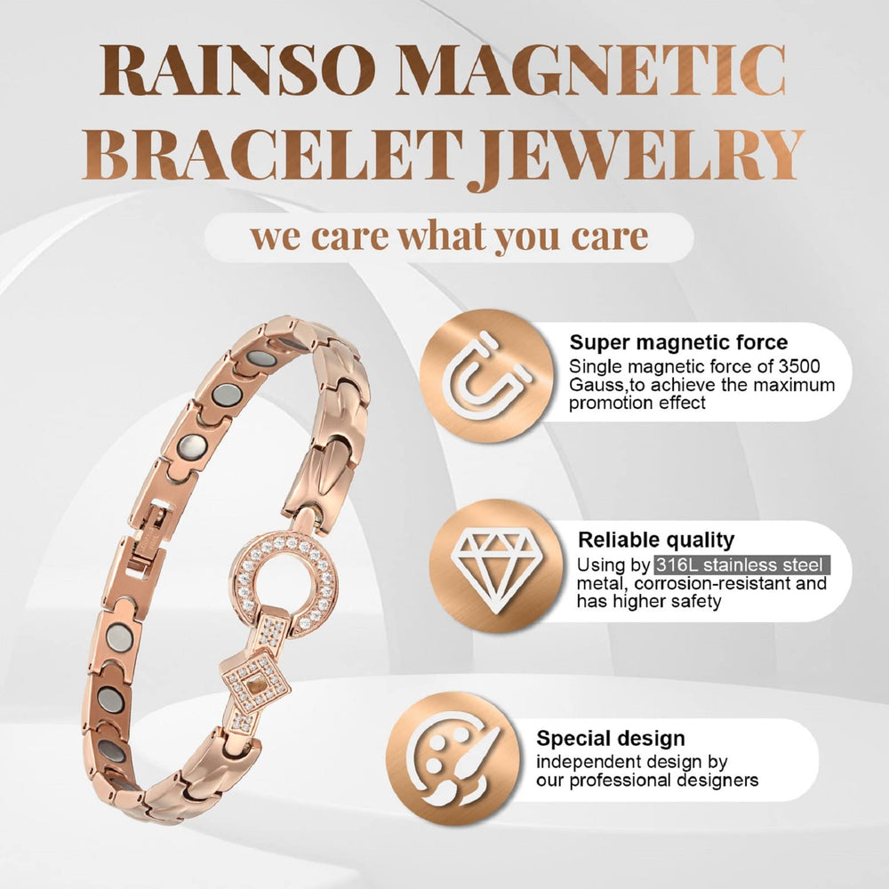 RainSo Elegant titanium steel bracelet with adjustable links for comfort