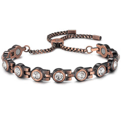 RainSo women's copper magnetic bracelet in display box shows gift-ready presentation.