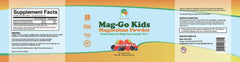 Raise Them Well Mag-Go Kids mixed-berry powder dissolving into a drink for kid-friendly daily magnesium.