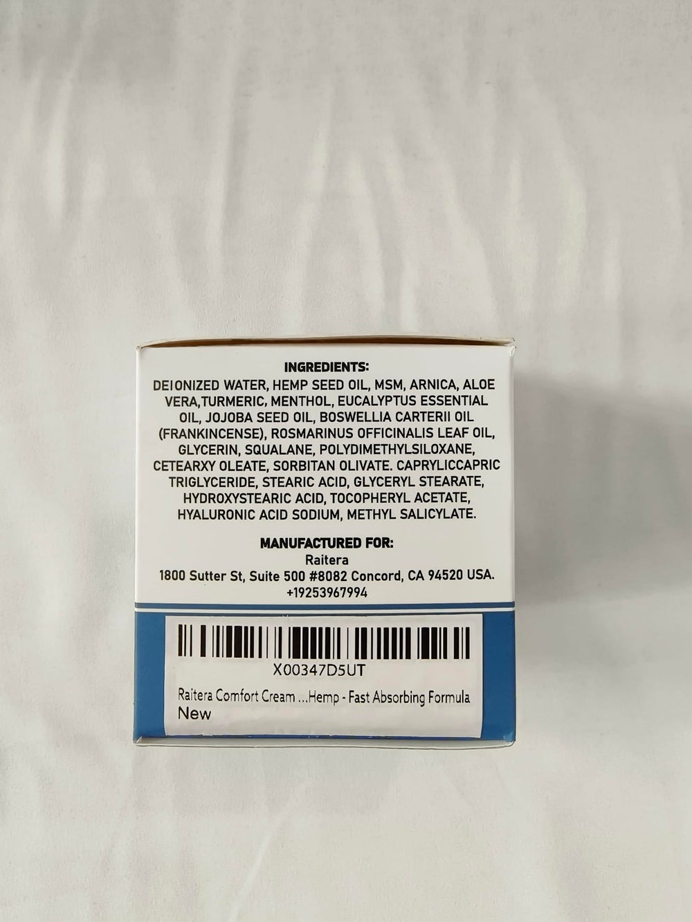 Raitera Nervara Comfort Cream texture close-up highlights lightweight moisturization.